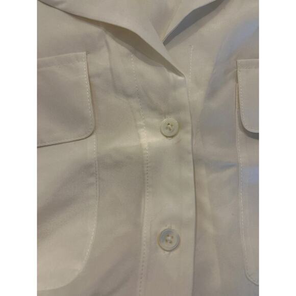 Madewell Silk Drapey Patch-Pocket Sleeveless Shirt lighthouse Medium - Picture 6 of 7